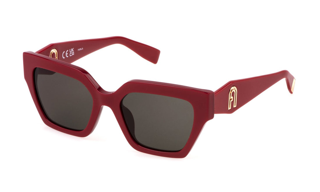 Solglasögon furla sfu811 09lb rojo square femenino storlek 54mm - Huvudvy