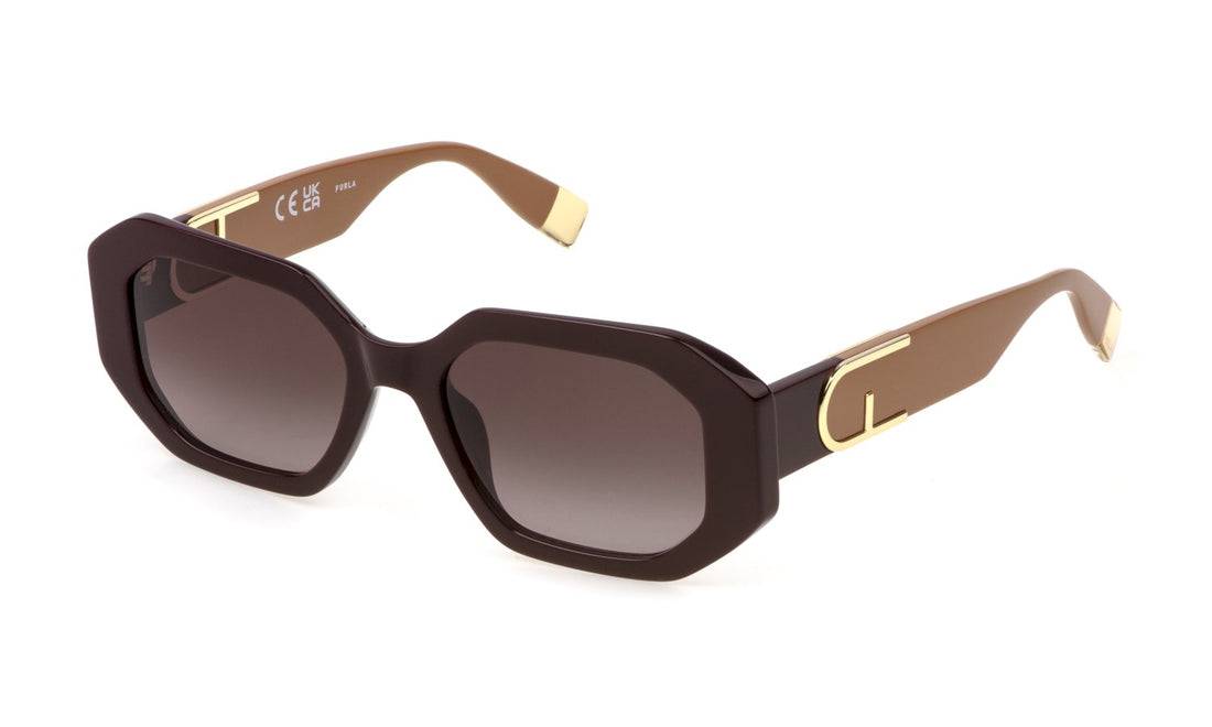 Solglasögon furla sfu815v 0g96 burdeos square femenino storlek 54mm - Huvudvy