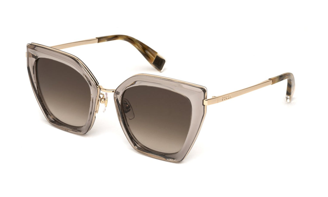 Solglasögon furla sfu821 7t1y beige square femenino storlek 52mm - Huvudvy