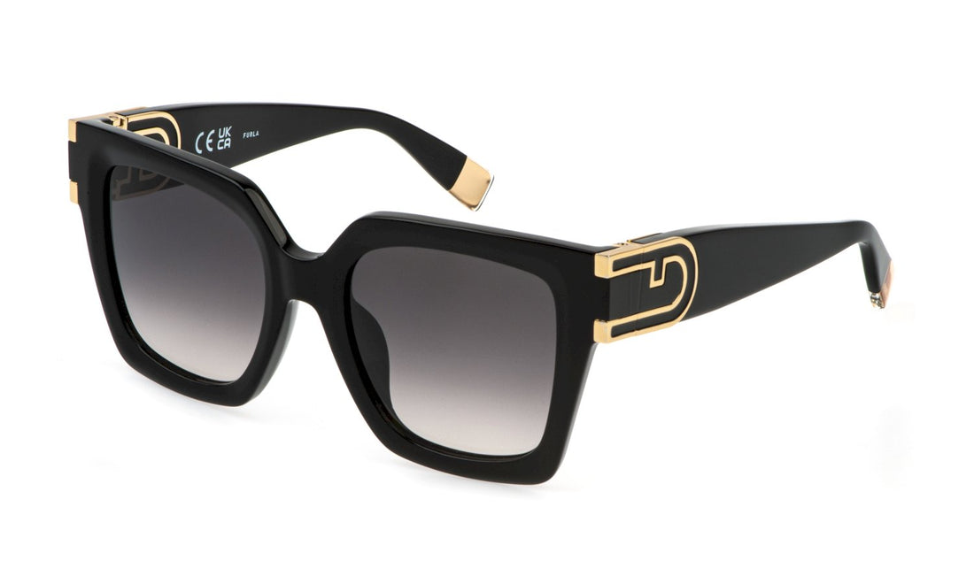 Solglasögon furla sfu878 0700 negro square femenino storlek 52mm - Huvudvy