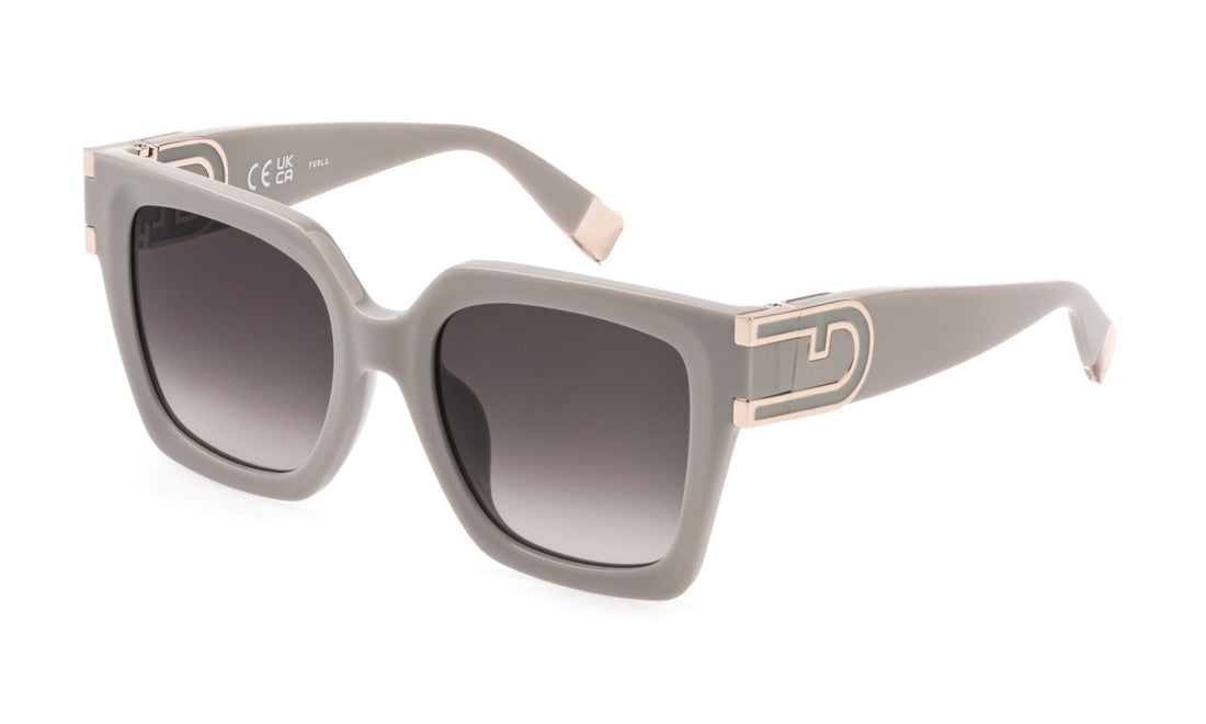 Solglasögon furla sfu878 0aec beige square femenino storlek 52mm - Huvudvy