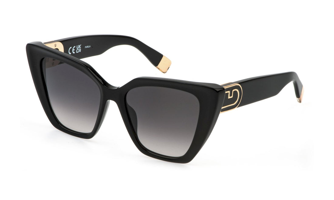 Solglasögon furla sfu879 0700 negro butterfly femenino storlek 54mm - Huvudvy
