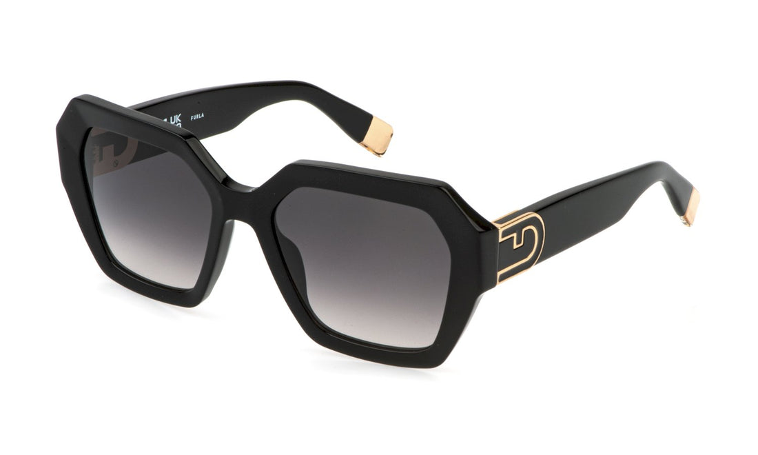 Solglasögon furla sfu880 0700 negro geometric femenino storlek 55mm - Huvudvy