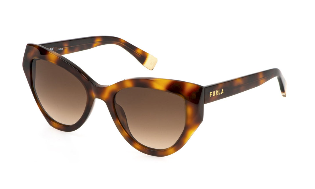 Solglasögon furla sfu886 0752 havana geometric femenino storlek 54mm - Huvudvy