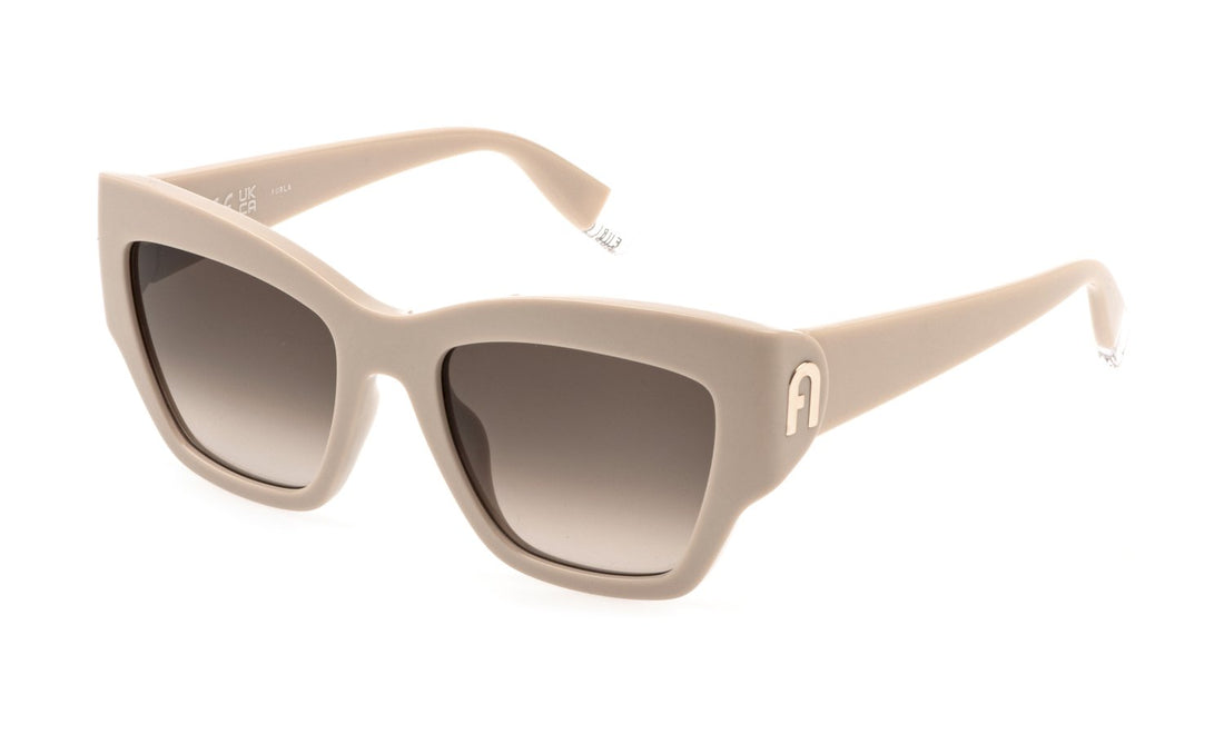 Solglasögon furla sfu891 06ct beige square femenino storlek 54mm - Huvudvy