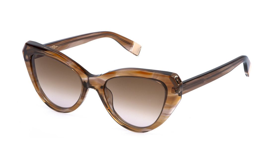 Solglasögon furla sfu977v 0vbl marron cat eye femenino storlek 54mm - Huvudvy