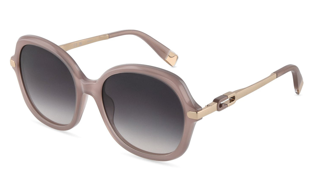 Lunettes de soleil furla sfub14 09xa beige geometric femenino taille 56mm - Vue principale