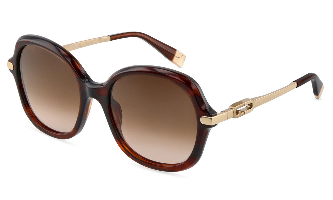 Lunettes de soleil furla sfub14 0ape havana geometric femenino taille 56mm - Vue principale