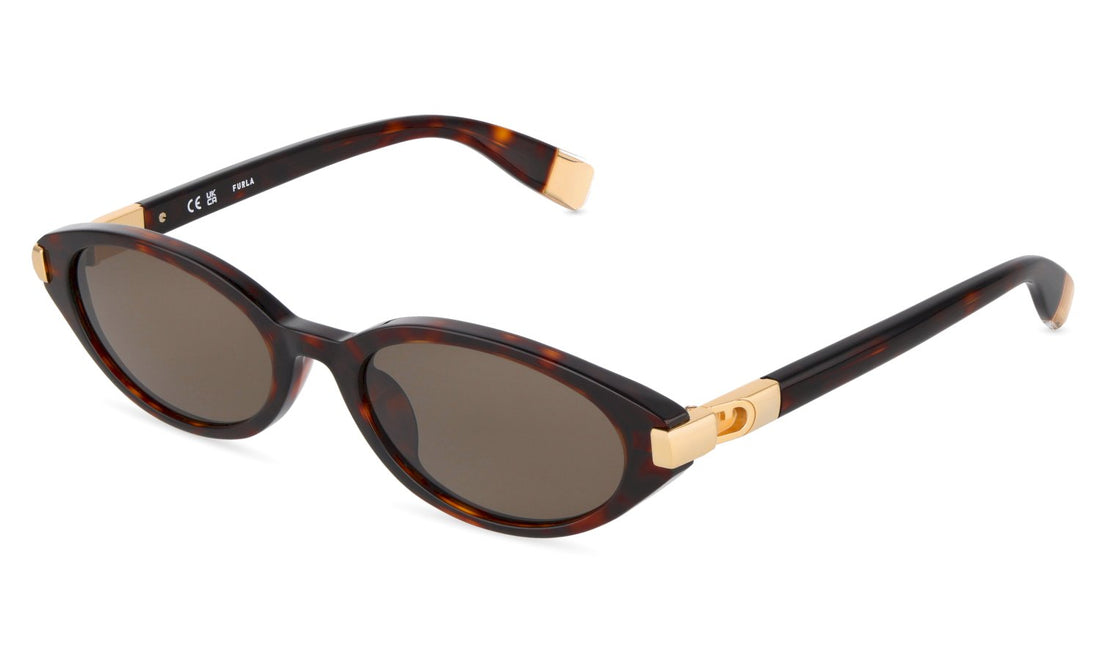 Lunettes de soleil furla sfub49 0714 havana oval femenino taille 54mm - Vue principale