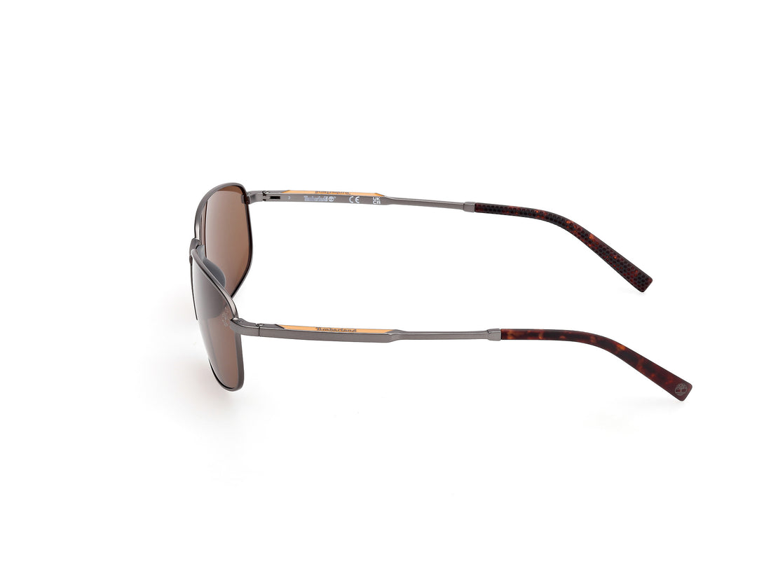 Óculos de sol timberland tb00041 09h plateado rectangular masculino tamanho 61mm - Vista de detalhe