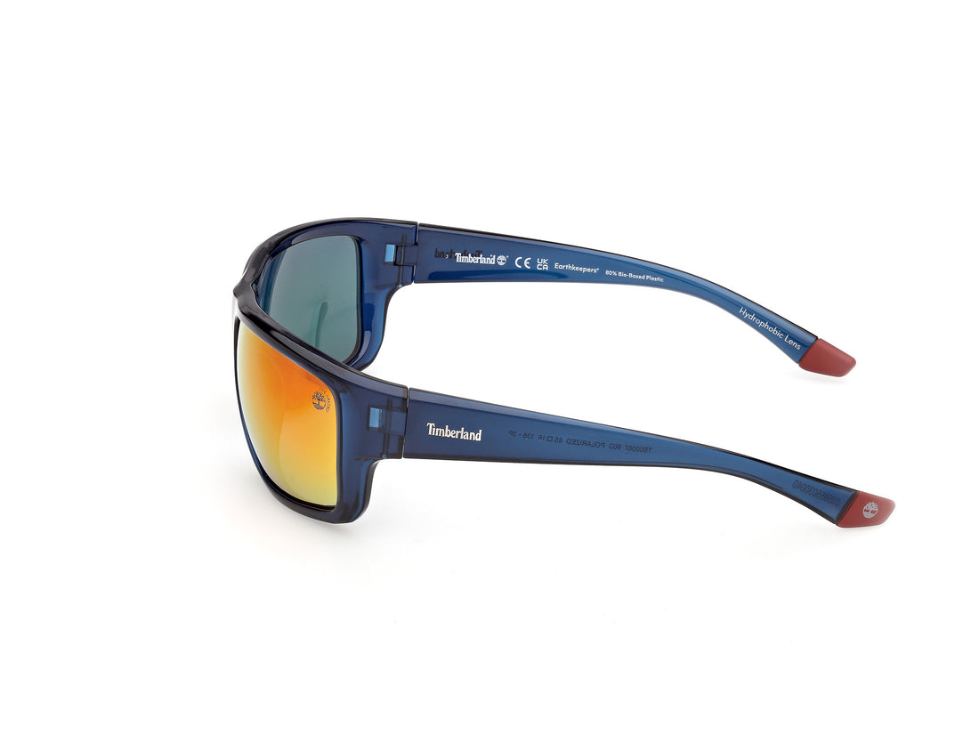 Óculos de sol timberland tb00067 90d azul rectangular masculino tamanho 65mm - Vista de detalhe