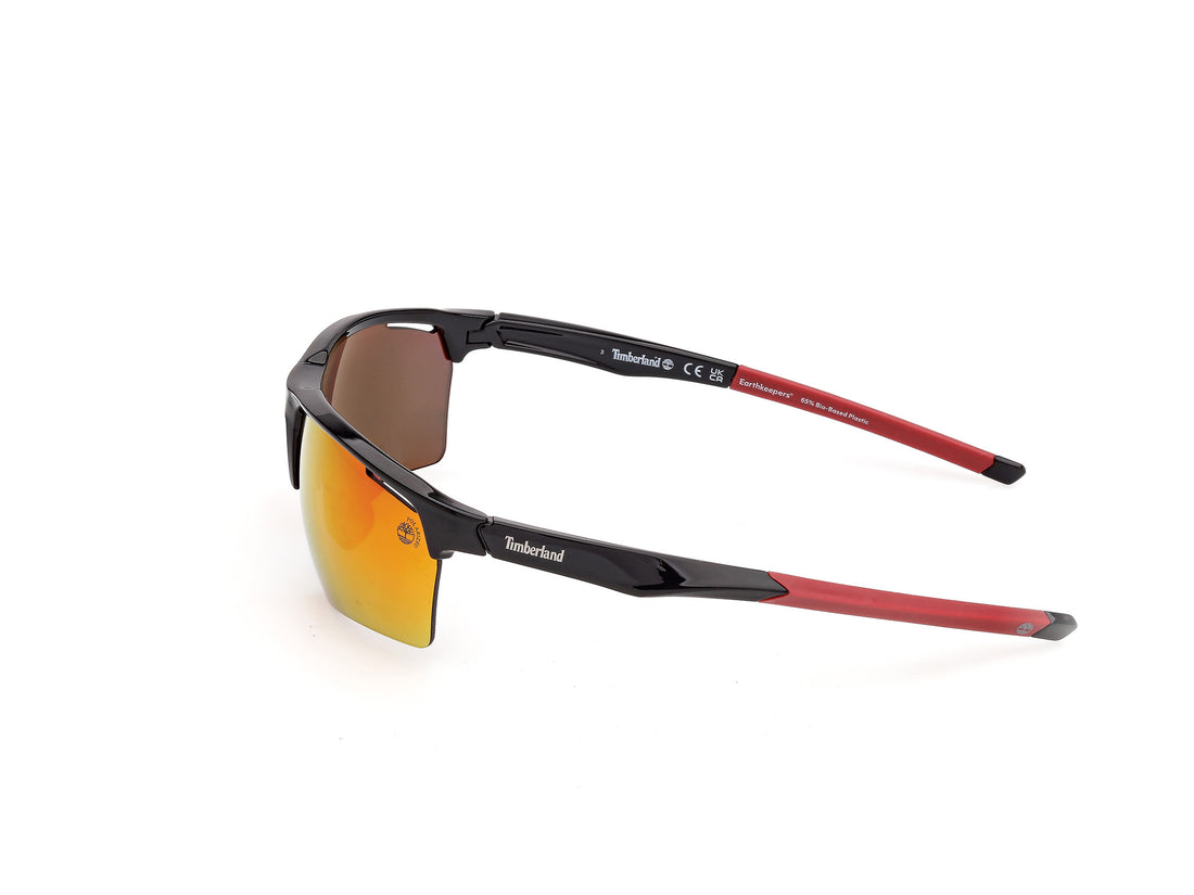 Óculos de sol timberland tb00068 01d negro rectangular masculino tamanho 68mm - Vista de detalhe