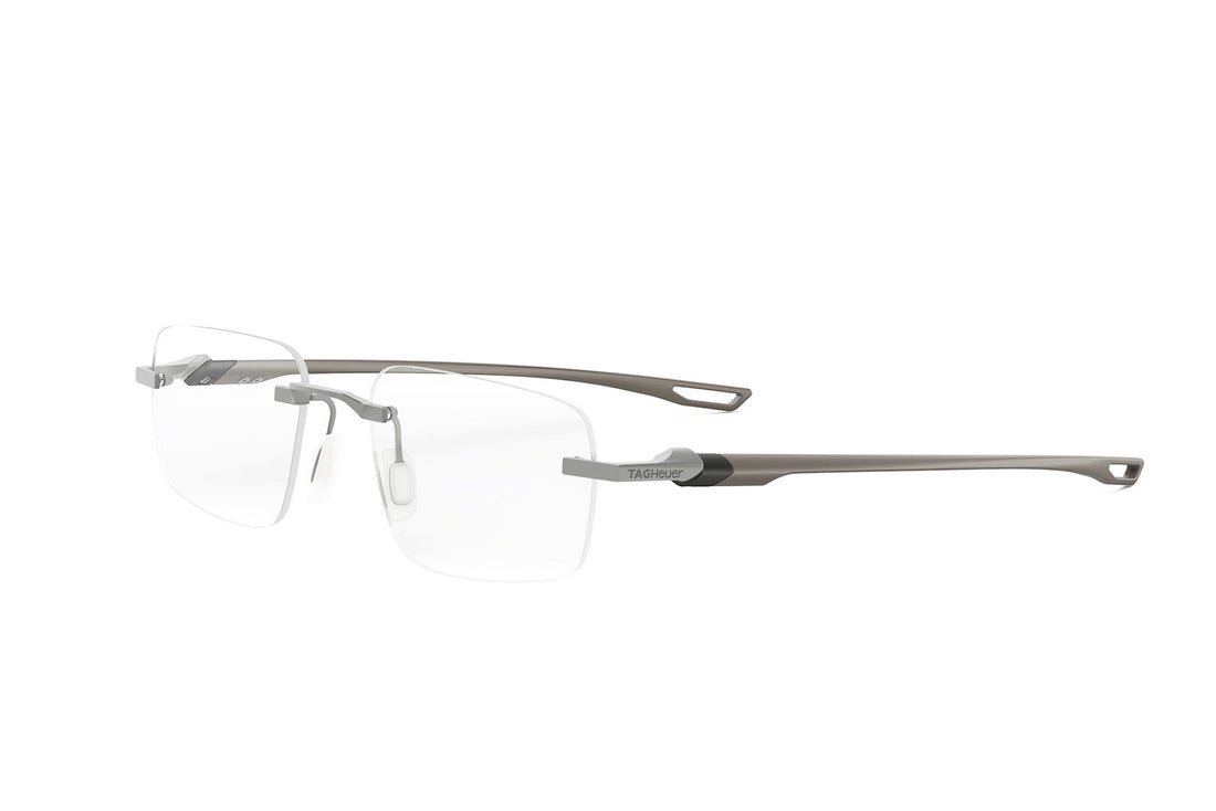 Prescription glasses tag heuer mini vingtsept rimless th50026u 016 silver rectangular masculino size 53mm - Main view