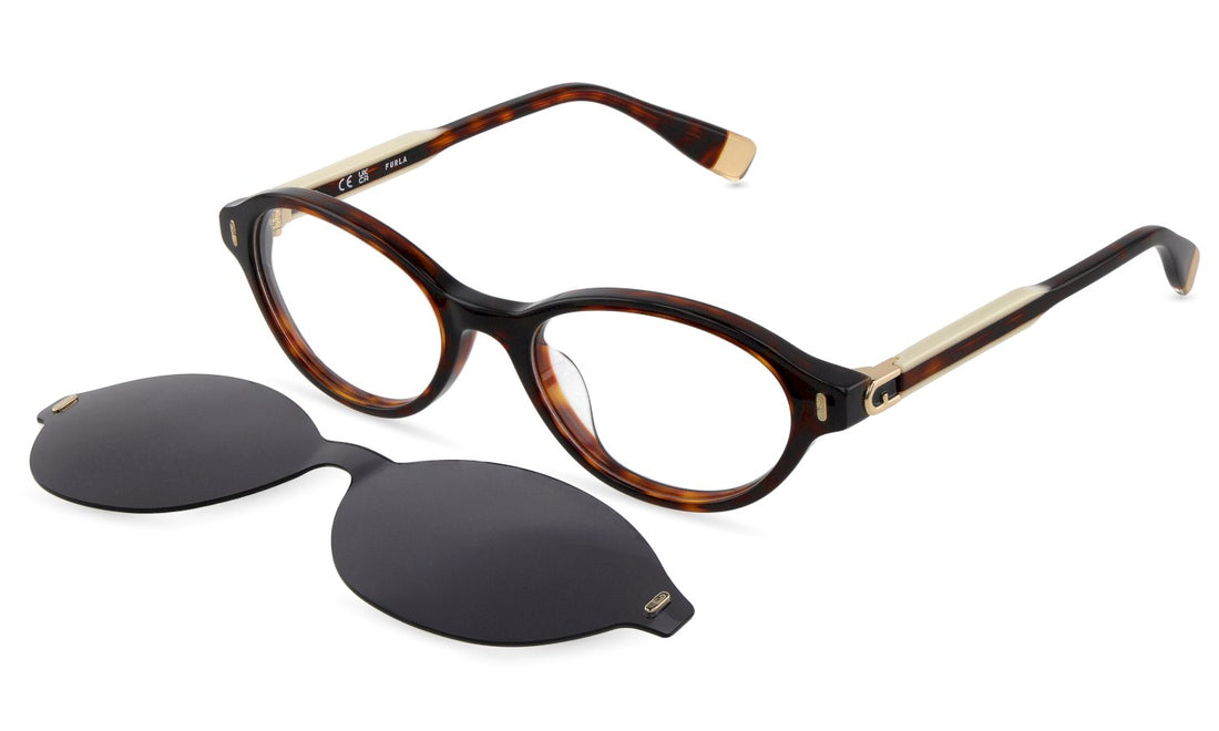 Óculos graduados furla ufub54 714p havana oval femenino tamanho 51mm - Vista principal