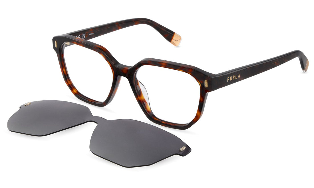 Óculos graduados furla ufub58 714p havana geometric femenino tamanho 52mm - Vista principal