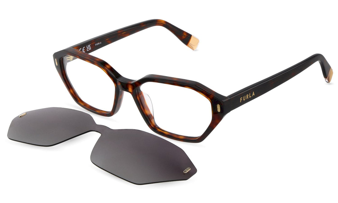 Óculos graduados furla ufub59 714p havana geometric femenino tamanho 53mm - Vista principal