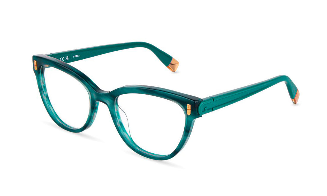 Gafas graduadas furla vfua96 09rd verde square femenino talla 53mm - Vista principal