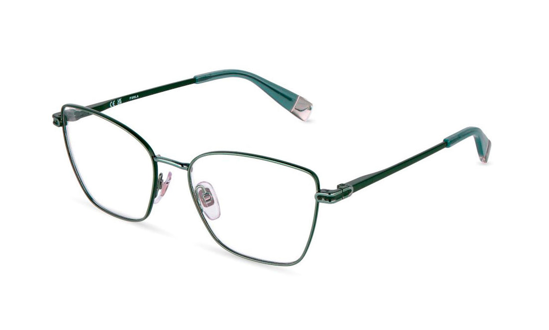 Gafas graduadas furla vfub01 08ht verde square femenino talla 54mm - Vista principal