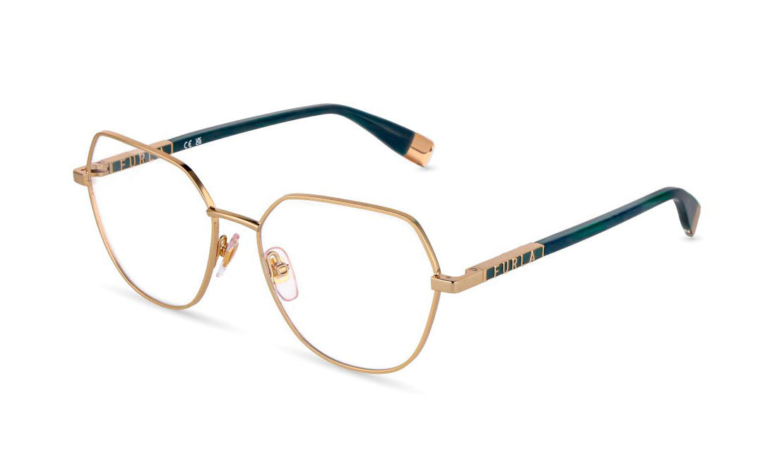 Gafas graduadas furla vfub06 0300 dorado square femenino talla 54mm - Vista principal