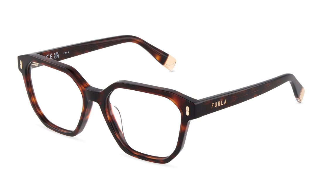 Óculos graduados furla vfub58 0714 havana geometric femenino tamanho 52mm - Vista principal