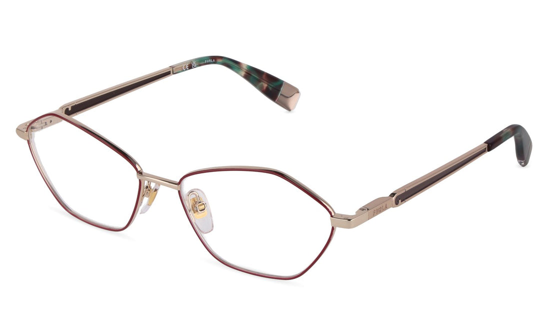 Óculos graduados furla vfub62 0e59 dorado geometric femenino tamanho 56mm - Vista principal