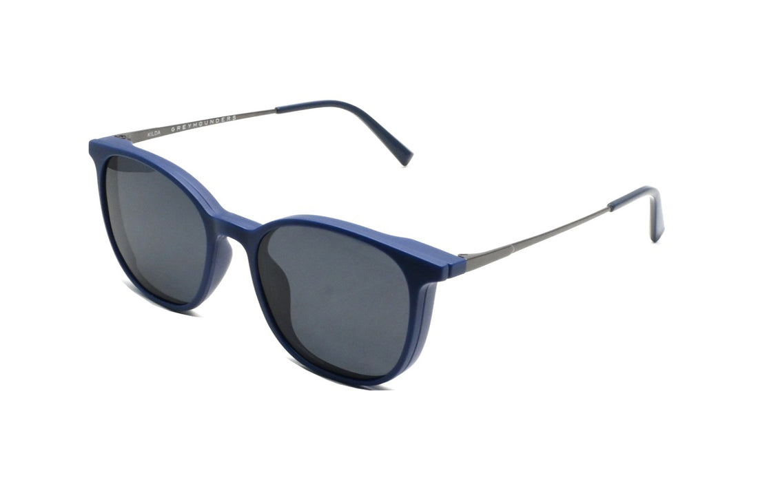 Brillen greyhounders kilda + clip-on c3 blue azul square unisex größe 52mm - Hauptansicht