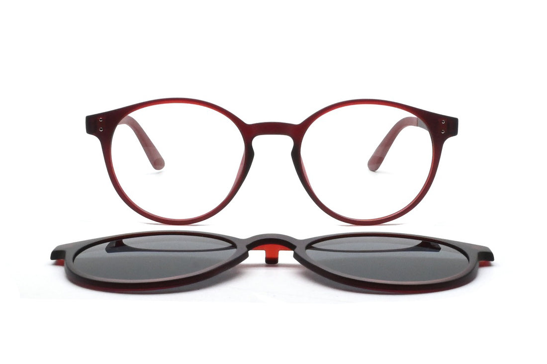 Brillen greyhounders lani + clip-on c4 burgundy rojo pantos unisex größe 48mm - Detailansicht
