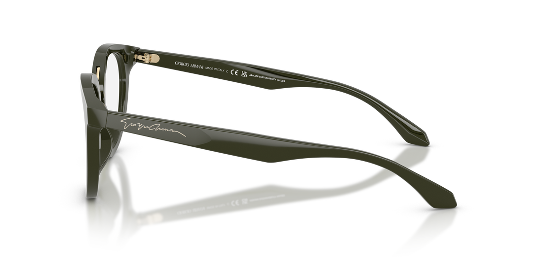 Occhiali da vista giorgio armani ar7289u 6400 verde round femenino taglia 49mm - Vista dettagliata