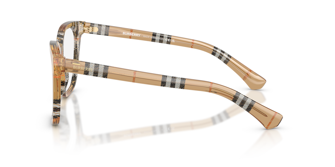 Brillen burberry be2438 4163 marron square femenino größe 51mm - Detailansicht