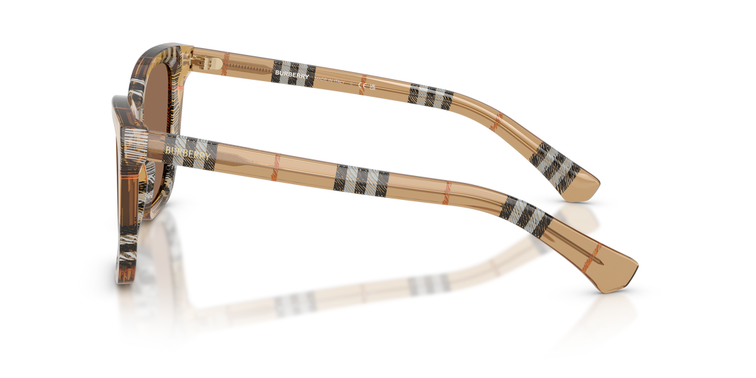 Óculos de sol burberry be4470 416373 marron square femenino tamanho 54mm - Vista de detalhe