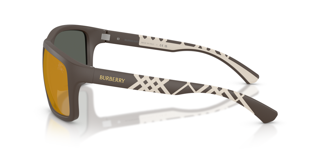 Occhiali da sole burberry be4483 42345a marron rectangular masculino taglia 60mm - Vista dettagliata