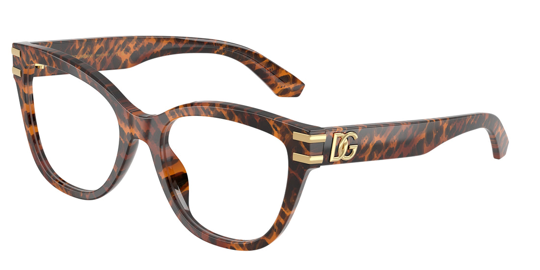 Prescription glasses dolce & gabbana dg3418 3470 marron butterfly femenino size 55mm - Main view