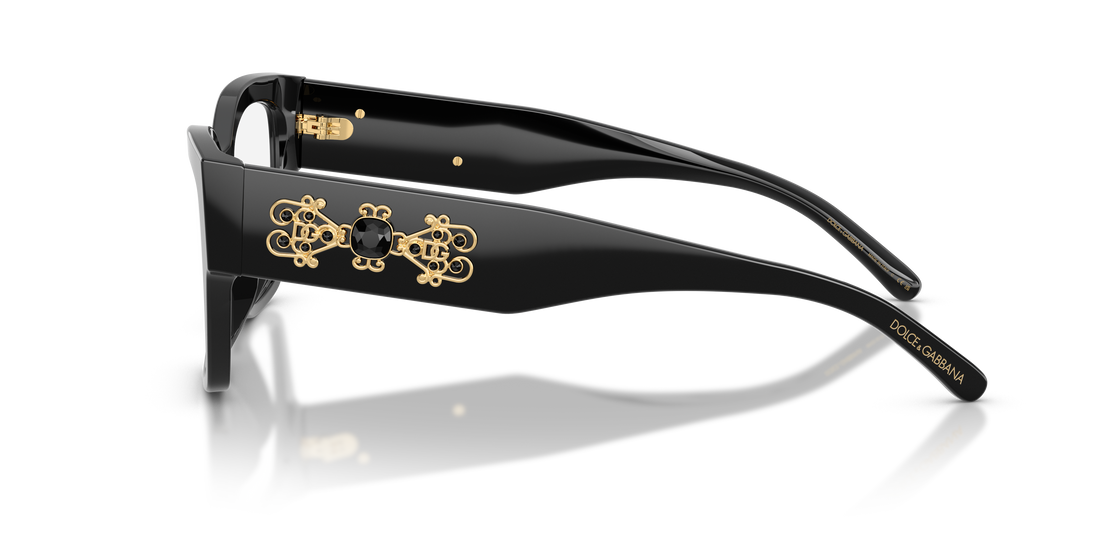 Lunettes de vue dolce & gabbana dg3435b 501 negro butterfly femenino taille 53mm - Vue détaillée