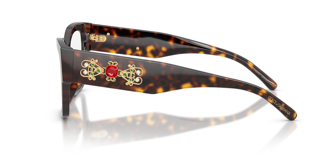 Lunettes de vue dolce & gabbana dg3435b 502 havana butterfly femenino taille 51mm - Vue détaillée