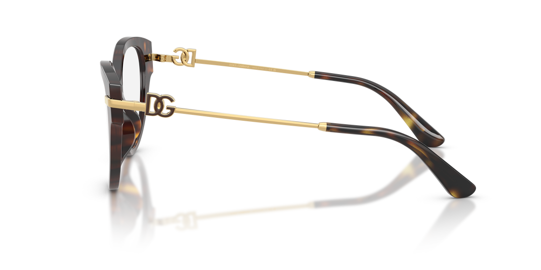 Lunettes de vue dolce & gabbana dg3438 502 havana butterfly femenino taille 51mm - Vue détaillée