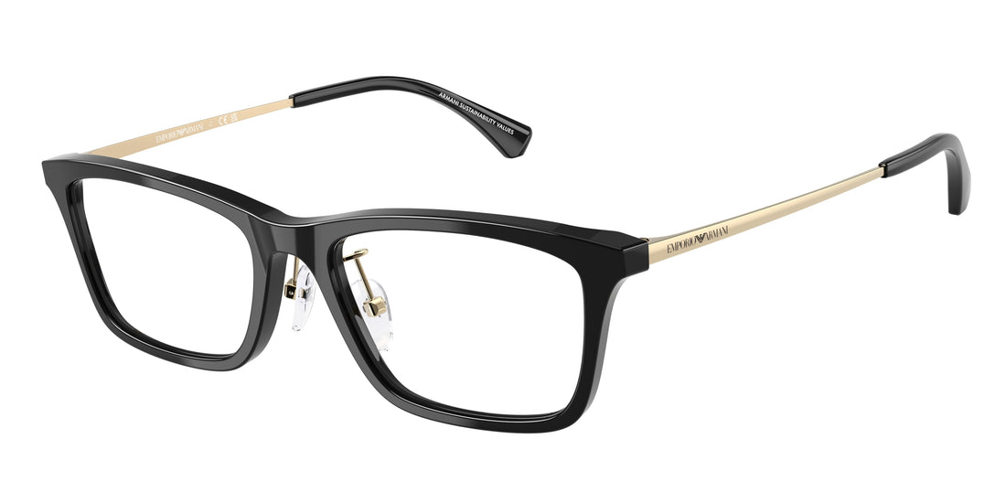 Gafas graduadas emporio armani ea3252d 5017 negro rectangular masculino talla 54mm - Vista principal