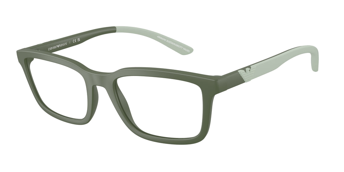 Brillen emporio armani ea3259 6259 verde rectangular masculino maat 56mm - Hoofdaanzicht
