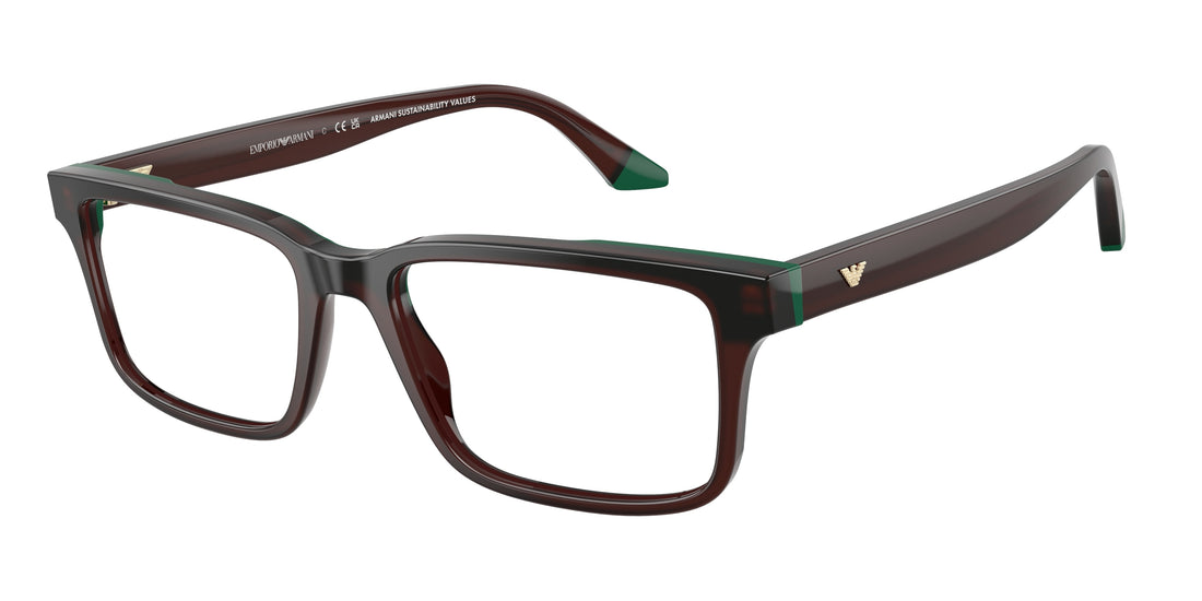 Occhiali da vista emporio armani ea3269 6315 marron rectangular masculino taglia 54mm - Vista principale