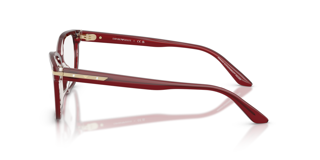 Gafas graduadas emporio armani ea3282bu 6377 rojo cat eye femenino talla 52mm - Vista de detalle