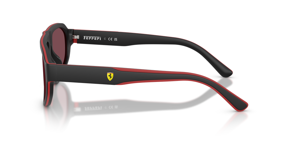 Óculos de sol ferrari scuderia fz6027u 757/1e negro irregular masculino tamanho 57mm - Vista de detalhe