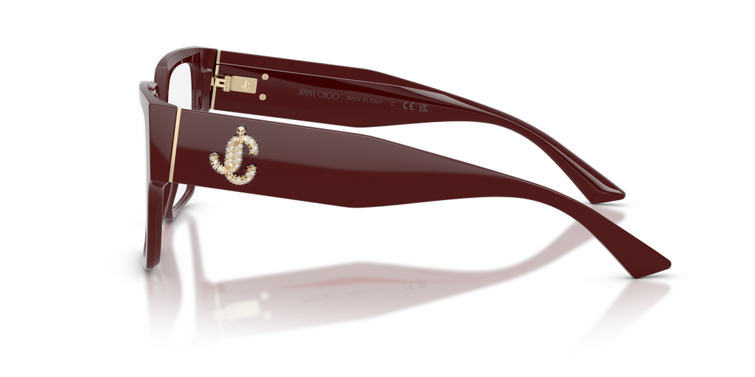 Lunettes de vue jimmy choo jc3032b 5057 rojo square femenino taille 53mm - Vue détaillée