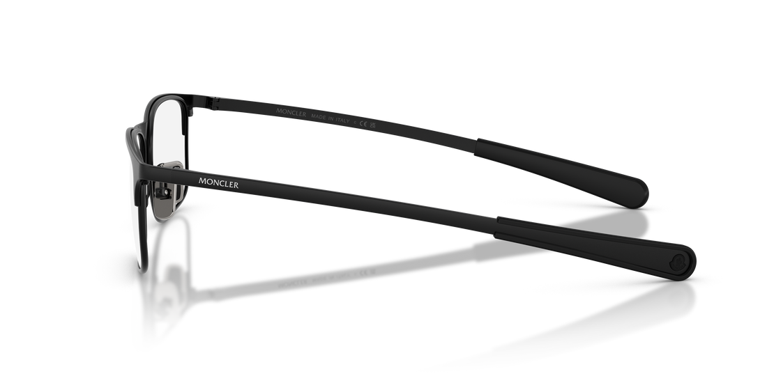 Óculos graduados moncler me1014 1001 negro rectangular unisex tamanho 55mm - Vista de detalhe