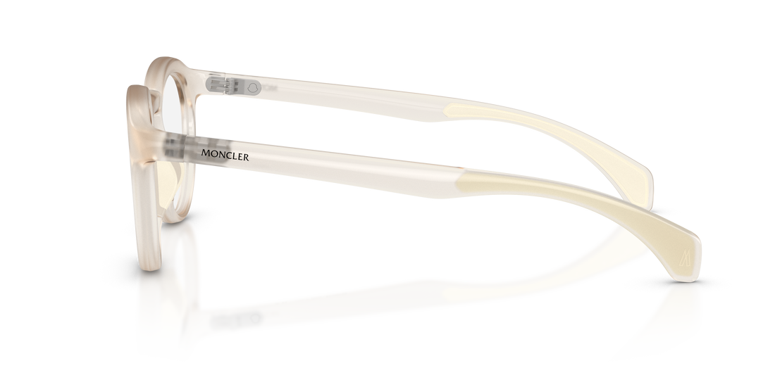 Óculos graduados moncler me3006u 5042 blanco round unisex tamanho 49mm - Vista de detalhe