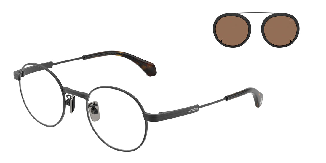 Occhiali da sole moncler me4015t suffuse 100173 negro round unisex taglia 49mm - Vista principale