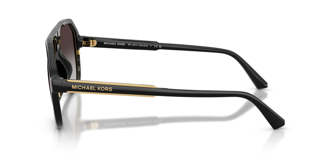 Óculos de sol michael kors mk2281u molokai 30058g negro pilot masculino tamanho 59mm - Vista de detalhe