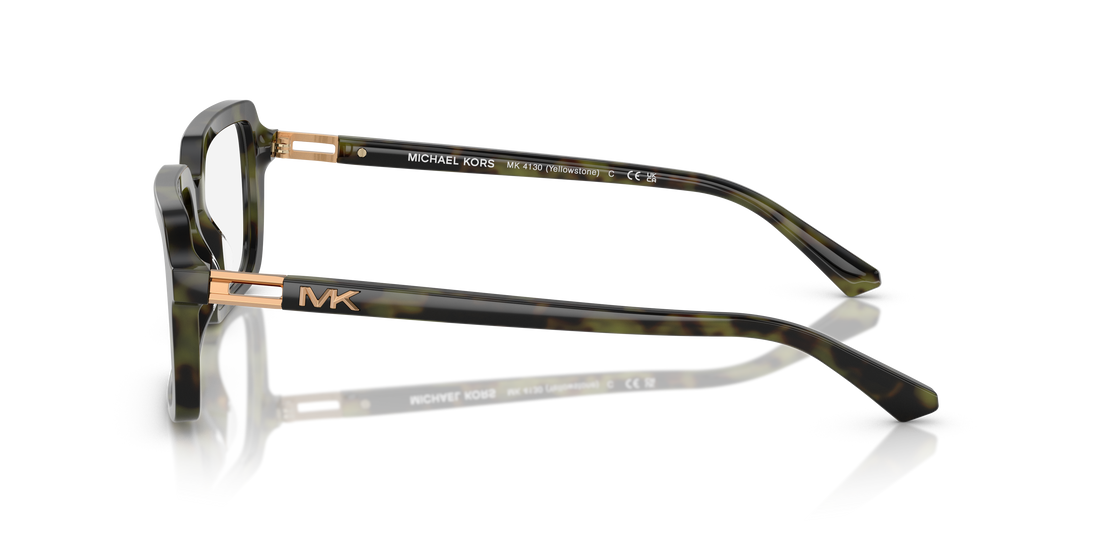 Lunettes de vue michael kors mk4130 yellowstone 3943 verde rectangular masculino taille 55mm - Vue détaillée