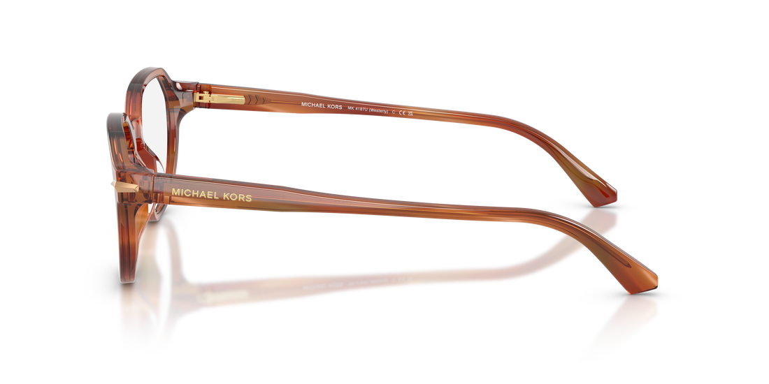 Brillen michael kors mk4187u westerly 4039 marron round masculino größe 52mm - Detailansicht