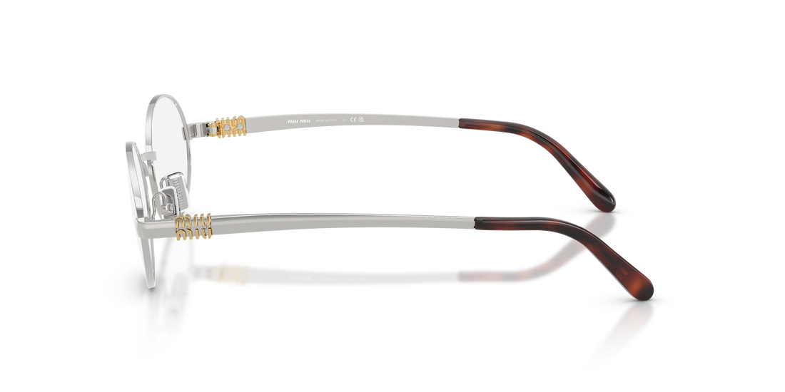 Gafas graduadas miu miu mu 50zv 1bc1o1 plateado oval femenino talla 50mm - Vista de detalle