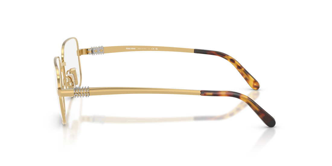 Gafas graduadas miu miu mu 51zv 5ak1o1 dorado rectangular femenino talla 50mm - Vista de detalle