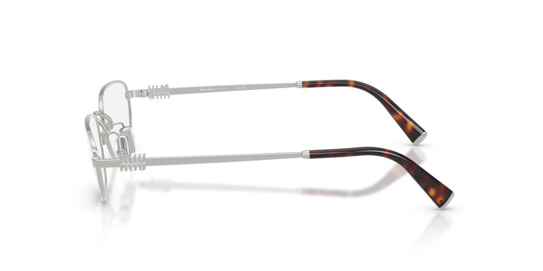 Gafas graduadas miu miu mu 52zv 1bc1o1 plateado irregular femenino talla 53mm - Vista de detalle